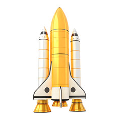 A majestic golden spacecraft poised for launch, its gleaming surface reflecting an unseen light, ready to embark on an extraordinary interstellar journey.