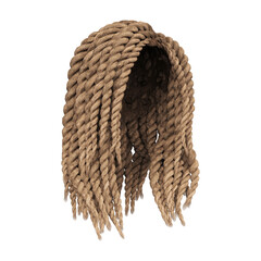 3d render braid dreadlock blonde hair isolated
