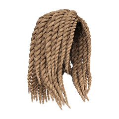 3d render braid dreadlock blonde hair isolated