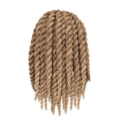 3d render braid dreadlock blonde hair isolated
