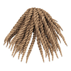 3d render braid dreadlock blonde hair isolated