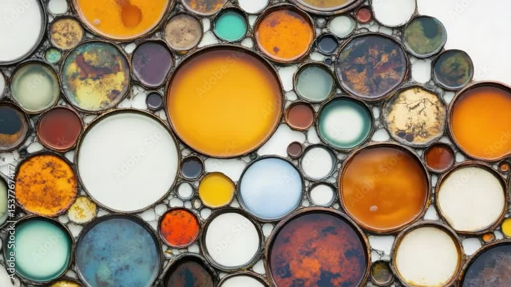 Poster colorful circles: an abstract display of colorful circles creating a mesmerizing pattern and a vibra