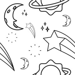 Solar System Seamless Pattern