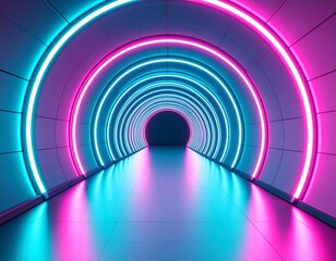 futuristic neon tunnel background