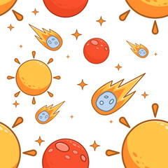Solar System Seamless Pattern
