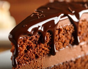 chocolate cake with chocolate ganache 