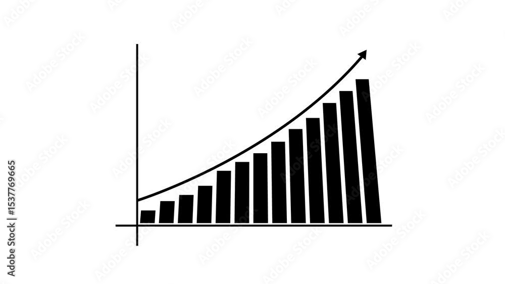 Poster business graph chart with growing business concept. arrow rising on graph sale symbols. abstract bus