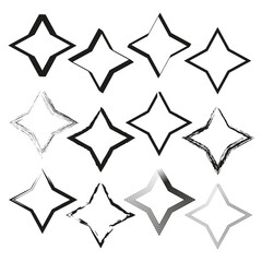 Diamond array icon. Gem sparkle symbol. Black diamond set. Vector illustration.