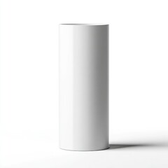 White cylindrical planter, smooth finish