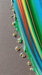 Abstract Rainbow Swirl Painting with Vibrant Colors and Dynamic Texture