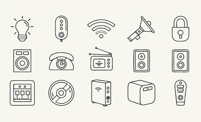 Smart Home IoT Line Icons
