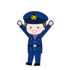 警察官／ななめ／男性 03