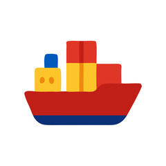 Container Ship and Cargo Transportation Icon

