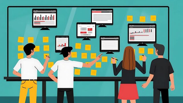 Collaborative Teamwork on a Digital Project Planning Board