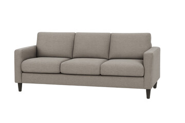 Fototapeta premium Comfortable sofa featuring a modern design, isolated on a transparent background, ideal for enhancing interior design projects