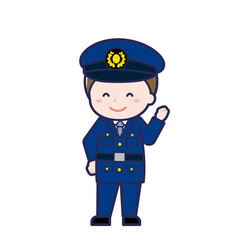 警察官／ななめ／男性 04