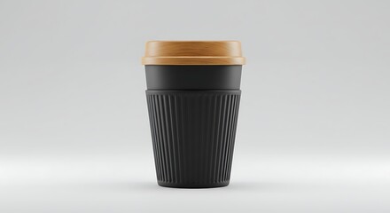 White disposable coffee cup with lid isolated on white