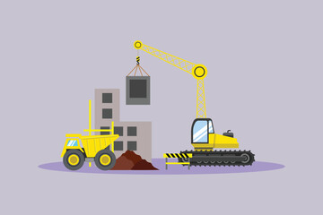 Construction Concept. Colored flat vector illustration isolated