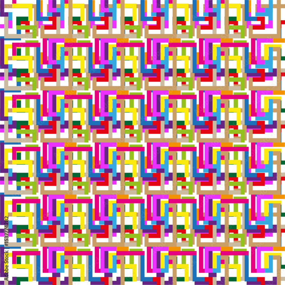 Poster geometric pattern icon. color symmetry form. decorative vector shape. abstract woven texture.