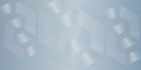 Naklejka premium Abstract hexagon lines on gray background. Geometric stripe line art design modern