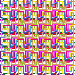 Geometric pattern icon. Color symmetry form. Decorative vector shape. Abstract woven texture.