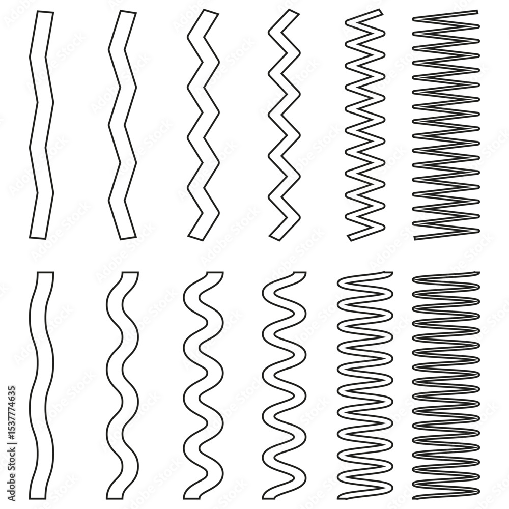 Aufkleber wavy line vector. abstract black shape. monochrome stripe pattern. vertical rhythm design.