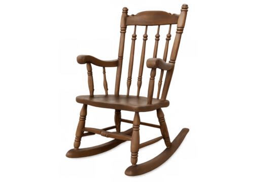 Comfortable rocking chair creating a cozy and relaxing atmosphere, perfect for interiors or design projects with transparent background - Powered by Adobe