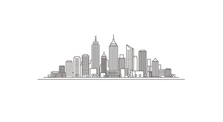 City skyline drawing illustration