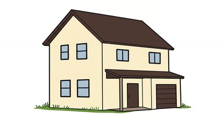 Two story house illustration