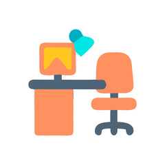Office Workspace and Remote Work Icon

