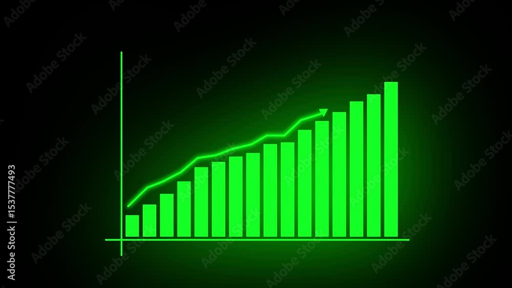 Poster technology business graph chart with growing business concept. arrow rising on graph sale symbols. a