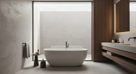 Modern minimalist contemporary bathroom interior