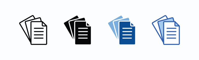Paper icon sheet multiple style collection isolated vector