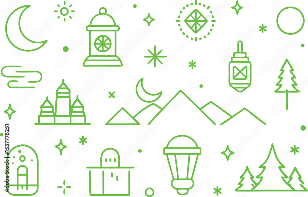 Poster frozen lake outline icon set design featuring a single isolated icon on transparent background isola