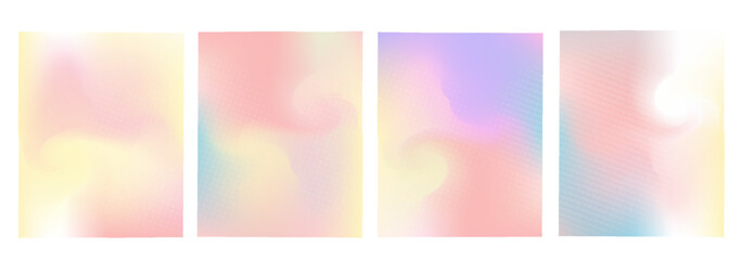 Obraz premium Set of vector gradient backgrounds with grainy texture. For covers, wallpapers, branding, business cards, social media and other projects. You can use the grainy texture for any of the backgrounds.