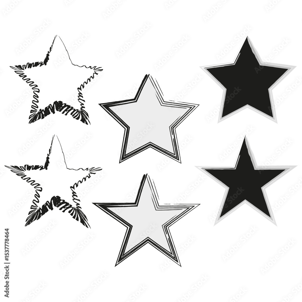 Poster star vector icon. shiny five pointed shape. decorative star symbol. stylized graphic element.