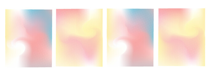 Fototapeta premium Set of vector gradient backgrounds with grainy texture. For covers, wallpapers, branding, business cards, social media and other projects. You can use the grainy texture for any of the backgrounds.