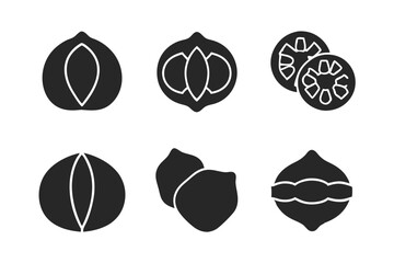 set of Chickpeas icon vector silhouette illustration isolated on white background