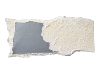 Pieces of torn or cut gray cardboard isolated design element on transparent background.