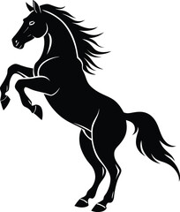 Black Silhouette of a Horse in a Powerful Pose