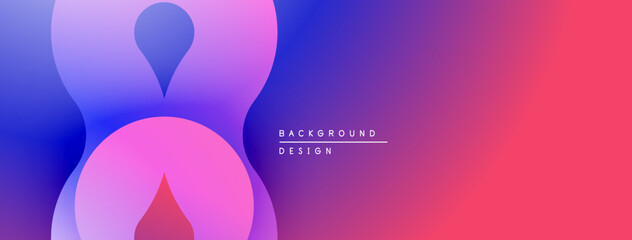 Abstract gradient shapes blend, creating vibrant purple, pink hues. Modern design suitable for backgrounds, presentations.