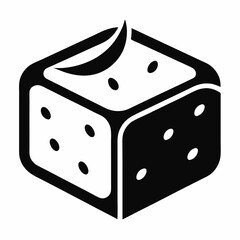 Tofu vector silhouette illustration isolated on white background