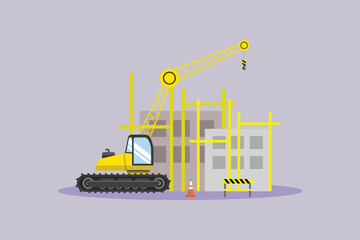 Construction Concept. Colored flat vector illustration isolated