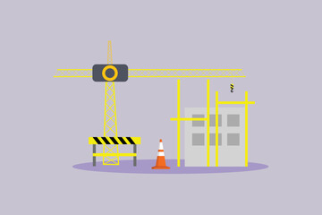 Construction Concept. Colored flat vector illustration isolated