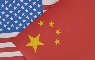 Flags of United States and China in a Competitive Context	