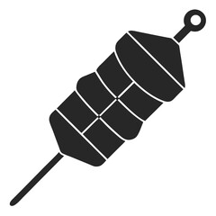 Paneer tikka vector silhouette illustration isolated on white background