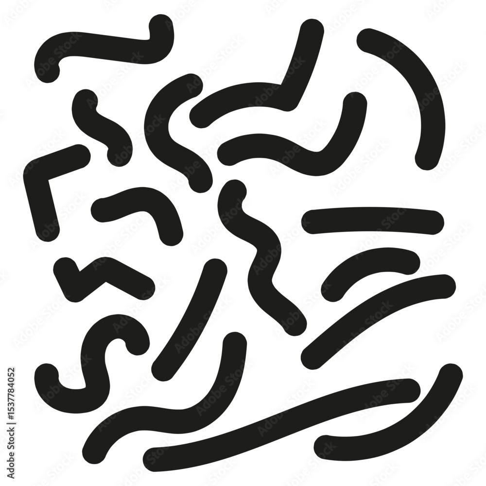 Poster abstract ink strokes. black brush lines. vector drawn forms. random sketch marks.