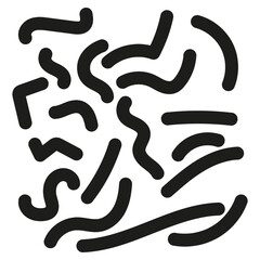 Abstract ink strokes. Black brush lines. Vector drawn forms. Random sketch marks.