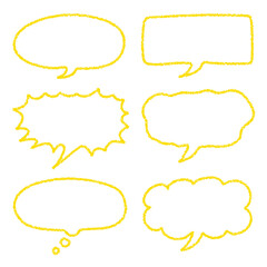 クレヨン素材　手描きのふきだしセット