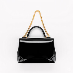 Black leather clutch isolated on white background. 3d rendering.